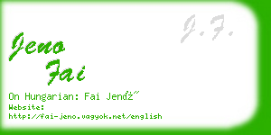 jeno fai business card